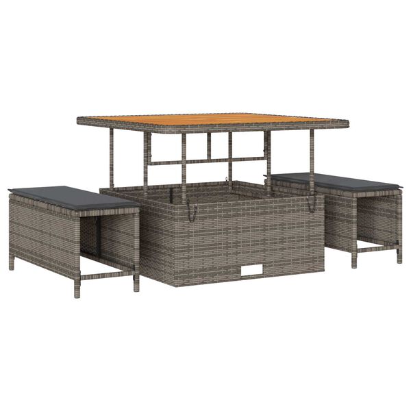 vidaXL Σετ Καναπέ Κήπου με μαξιλάρι 13 pcs Γκρι Πολυ ράταν