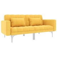 vidaXL Καναπές - Κρεβάτι Κίτρινος Υφασμάτινος