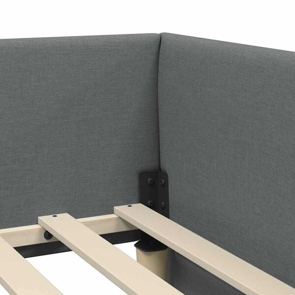 vidaXL Κρεβάτι Γωνίας Σκούρο γκρι 80 x 200 cm Ύφασμα και Έργο ξύλου