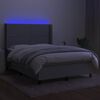 vidaXL &Kappa;&rho;&epsilon;&beta;ά&tau;&iota; Boxspring &mu;&epsilon; &Sigma;&tau;&rho;ώ&mu;&alpha; & LED &Alpha;&nu;.&Gamma;&kappa;&rho;&iota; 140x190&epsilon;&kappa;. &Upsilon;&phi;&alpha;&sigma;&mu;ά&tau;&iota;&nu;&omicron;