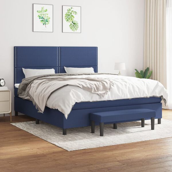 vidaXL &Kappa;&rho;&epsilon;&beta;ά&tau;&iota; Boxspring &mu;&epsilon; &Sigma;&tau;&rho;ώ&mu;&alpha; &Mu;&pi;&lambda;&epsilon; 180x200 &epsilon;&kappa;. &Upsilon;&phi;&alpha;&sigma;&mu;ά&tau;&iota;&nu;&omicron;