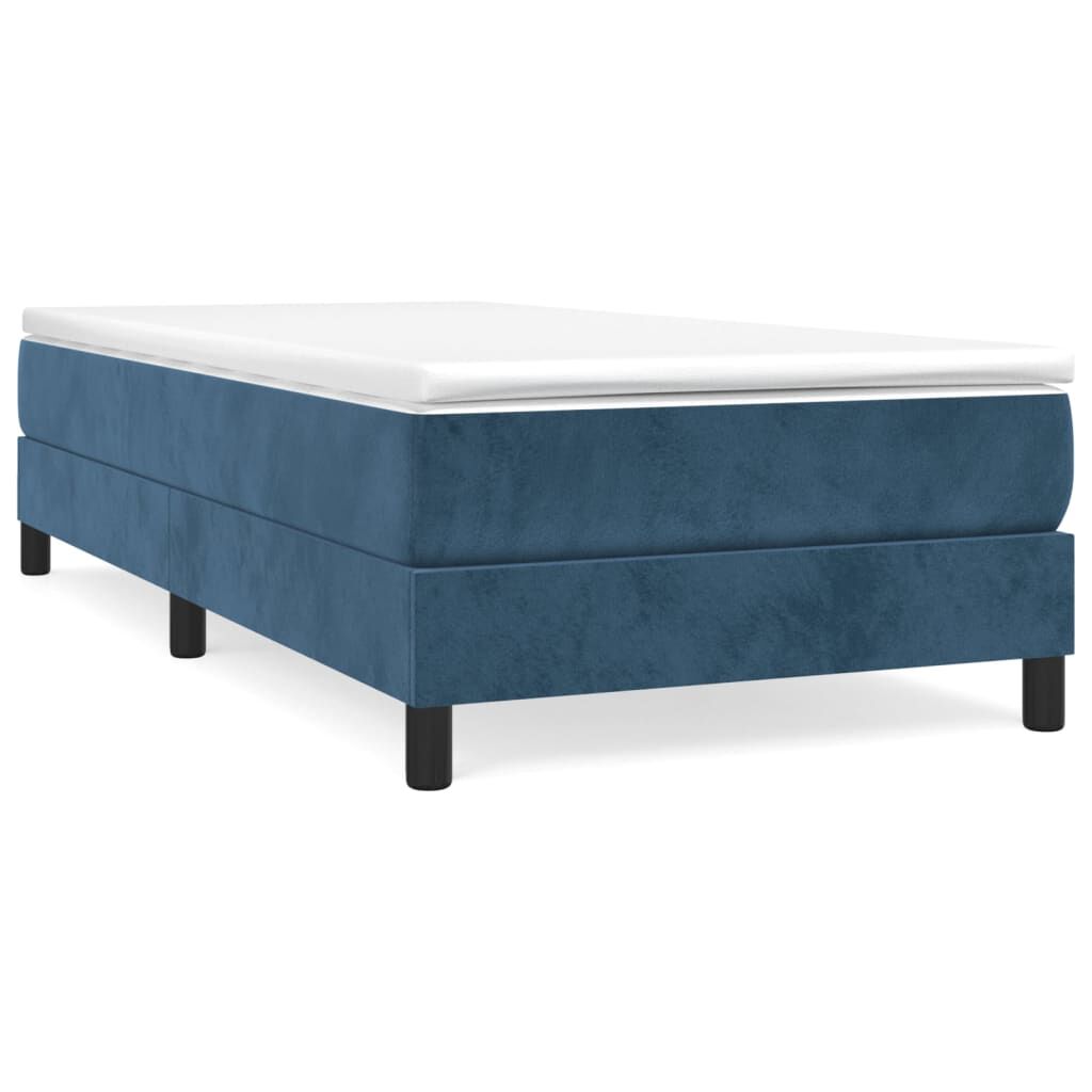 vidaXL Κρεβάτι Boxspring με Στρώμα Σκούρο Μπλε 80 x 200 εκ. Βελούδινο