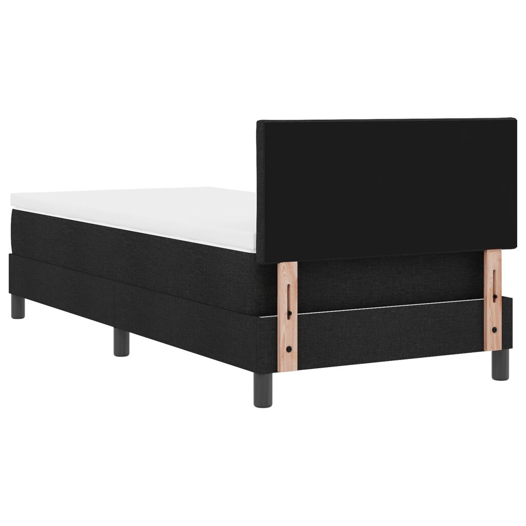 vidaXL Κρεβάτι Box Spring με Στρώμα & LED Μαύρο 90x200 cm Ύφασμα