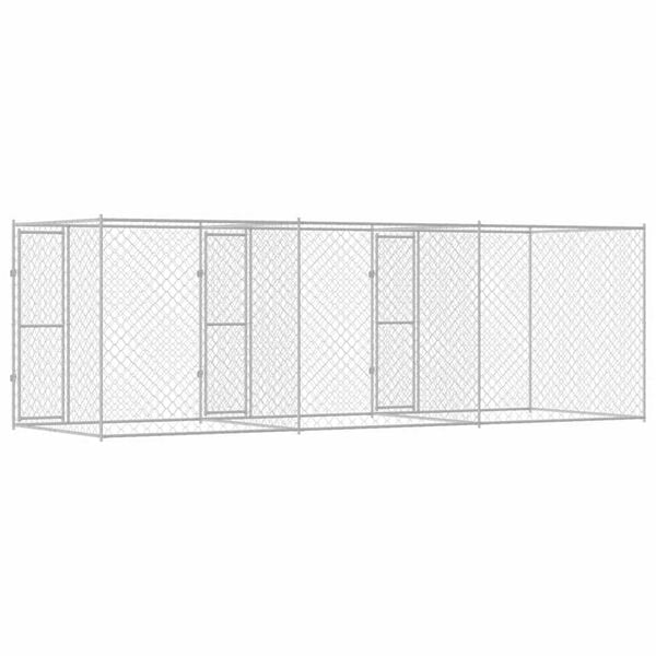vidaXL Κλουβί σκύλου Ασημί 600 x 200 x 200 εκ. Επικαλυμμένος Χάλυβας