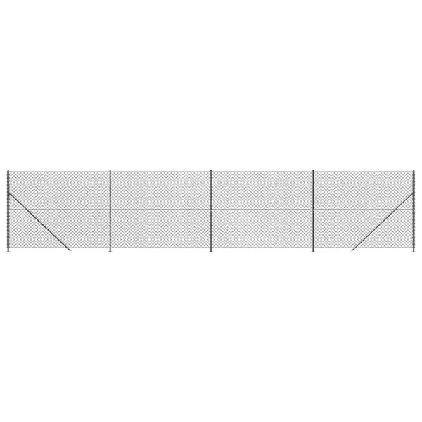 vidaXL Συρματόπλεγμα Περίφραξης Ανθρακί 1,8 x 10 μ. με Βάσεις Φλάντζα
