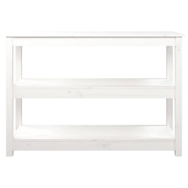 vidaXL Τραπέζι Κονσόλα Λευκό 110 x 40 x 74 εκ. από Μασίφ Ξύλο Πεύκου