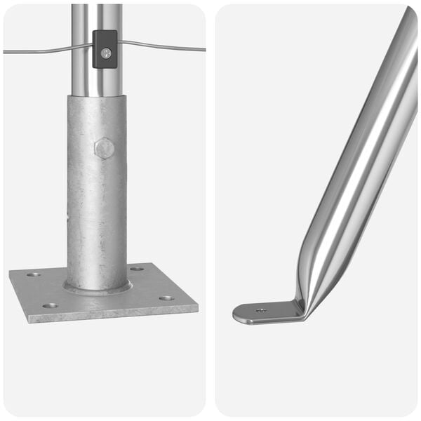 vidaXL Στύλοι Φράχτη με Βάσεις 52 τμχ Ø32mm 50cm Γαλβανισμένο Χάλυβα
