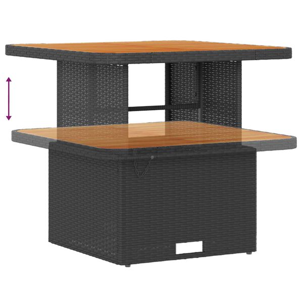 vidaXL Σετ Καναπέ Κήπου Ρυθμιζόμενο ύψος 8 pcs Μαύρο συνθετικό ρατάν