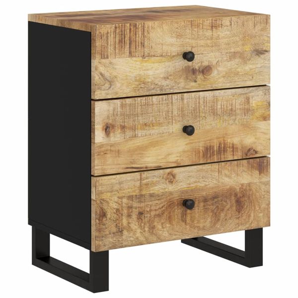 vidaXL Κομοδίνο 50x33x62 εκ. Μασίφ Ξύλο Μάνγκο & Επεξεργασμένο Ξύλο