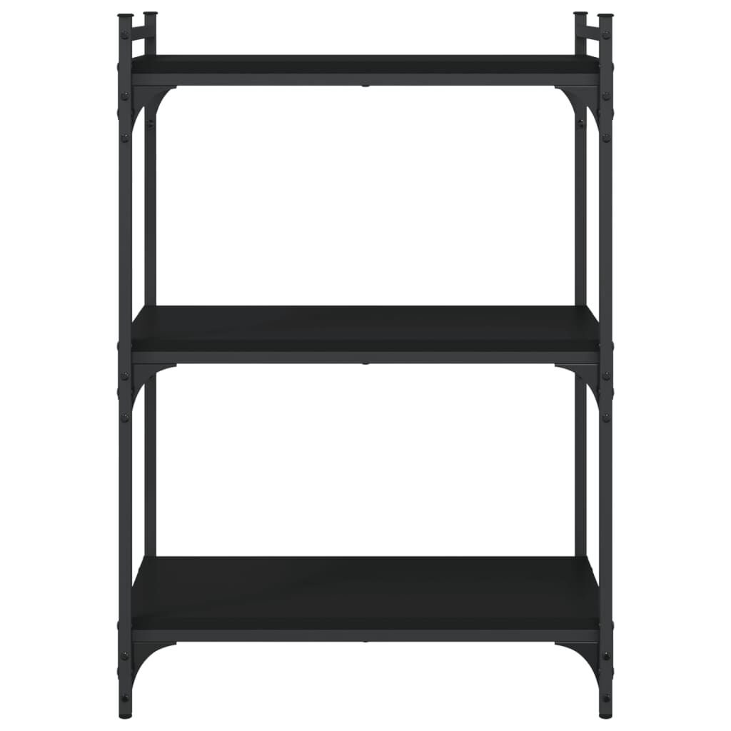 vidaXL Βιβλιοθήκη 3 Επιπέδων Μαύρη 60 x 30 x 86 εκ. από Επεξεργ. Ξύλο