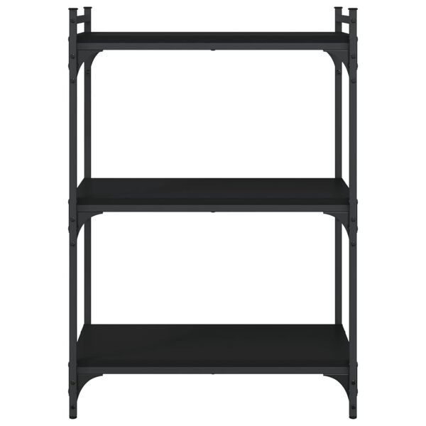 vidaXL Βιβλιοθήκη 3 Επιπέδων Μαύρη 60 x 30 x 86 εκ. από Επεξεργ. Ξύλο