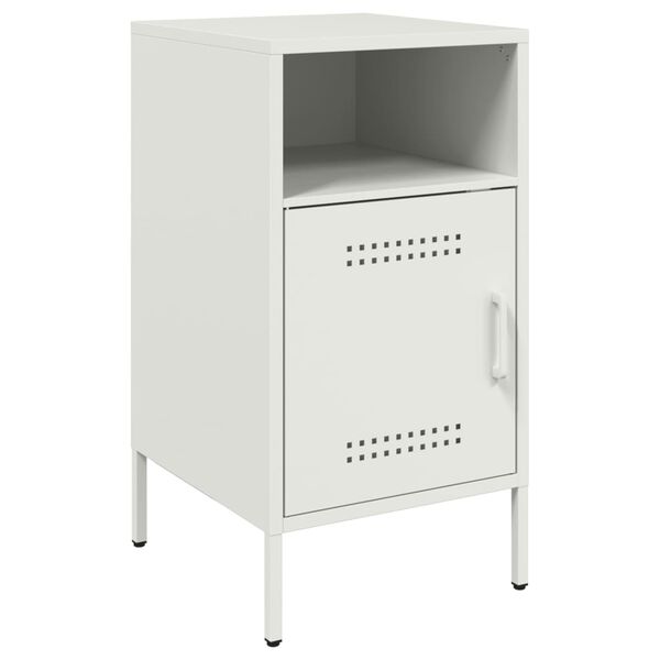 vidaXL Κομοδίνο Λευκό 36x39x68 εκ. από Χάλυβα