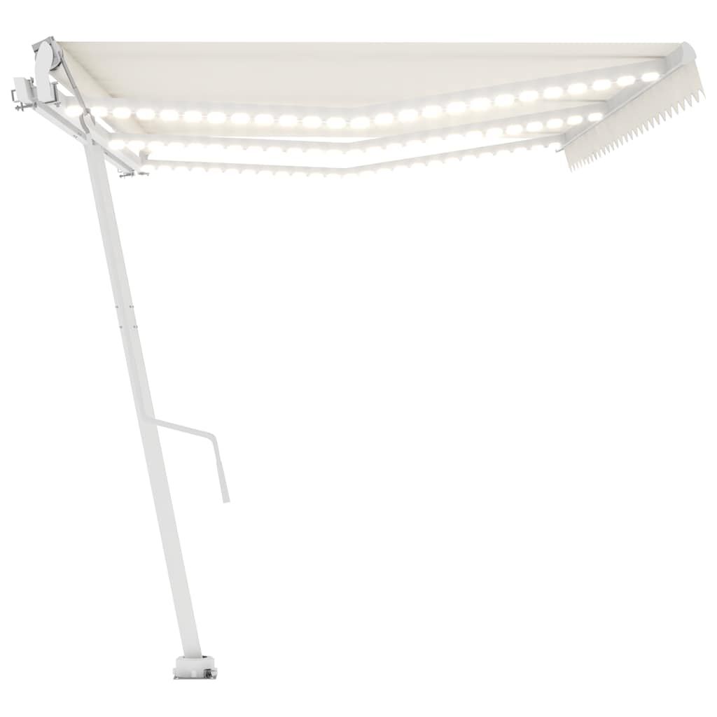 vidaXL Τέντα Αυτόματη με LED & Αισθητήρα Ανέμου Κρεμ 600 x 300 εκ.