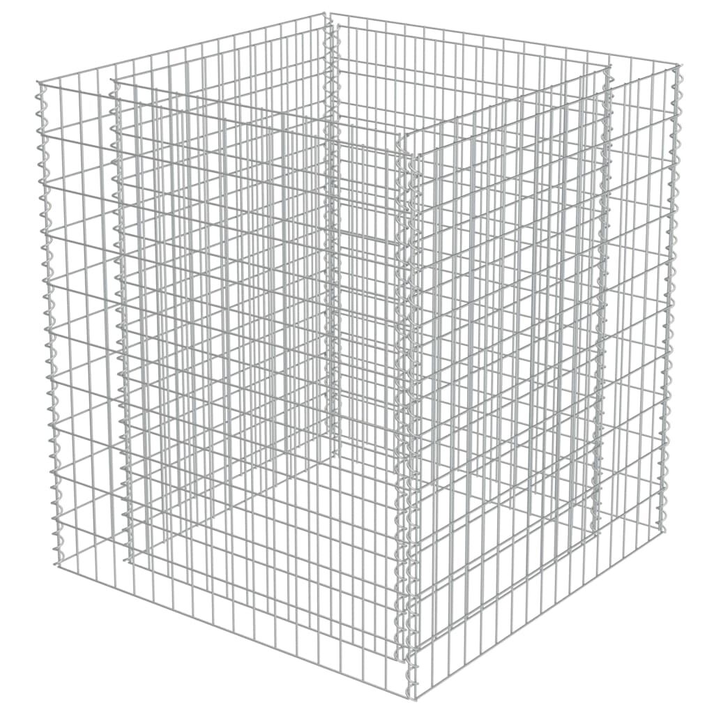 vidaXL Συρματοκιβώτιο-Γλάστρα Υπερυψωμένη 90x90x100 εκ. Γαλβ. Χάλυβας