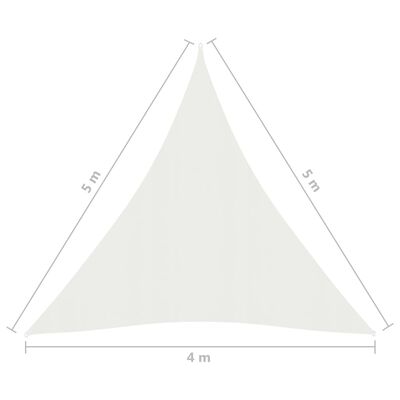 vidaXL Πανί Σκίασης Λευκό 4 x 5 x 5 μ. από HDPE 160 γρ./μ²