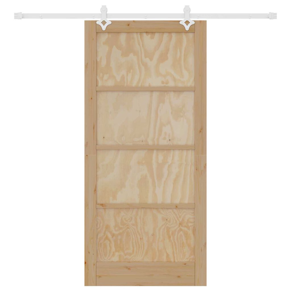 vidaXL Συρόμενη Πόρτα Φυσικό και λευκό 93 x 202 cm