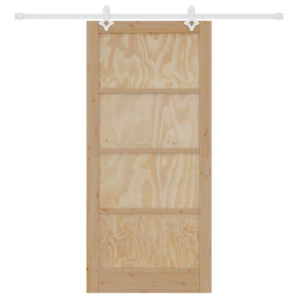 vidaXL Συρόμενη Πόρτα Φυσικό και λευκό 93 x 202 cm