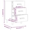 vidaXL Κομοδίνο Γκρι Sonoma 40 x 40 x 66 εκ. από Επεξεργασμένο Ξύλο