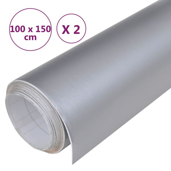 vidaXL Μεμβράνες Αυτοκινήτου 2 τεμ. Ασημί Ματ 100 x 150 εκ.