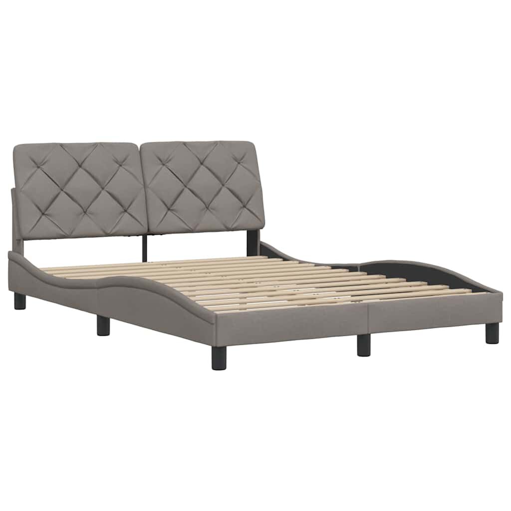 vidaXL Σκελετός Κρεβατιού Χωρίς Στρώμα Taupe 140x200 εκ. Υφασμάτινο