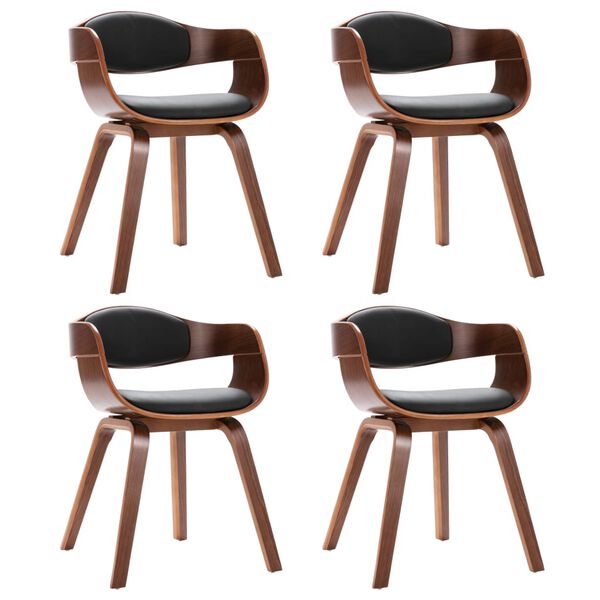 vidaXL Καρέκλες Τραπεζαρίας 4 τεμ. Λυγισμένο Ξύλο/Συνθετικό Δέρμα