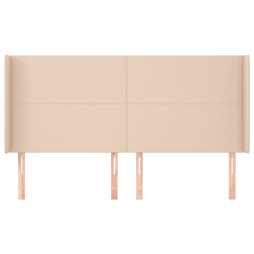 vidaXL Κεφαλάρι με Πτερύγια Καπουτσίνο 163x16x118/128 εκ. Συνθ. Δέρμα