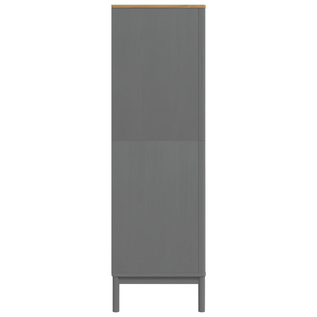 vidaXL Ντουλάπα FLORO Γκρι 77 x 53 x 171 εκ. από Μασίφ Ξύλο Πεύκου