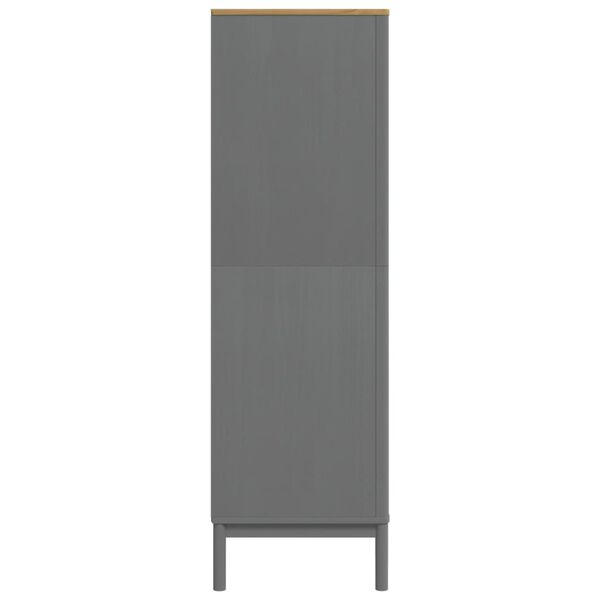 vidaXL Ντουλάπα FLORO Γκρι 77 x 53 x 171 εκ. από Μασίφ Ξύλο Πεύκου