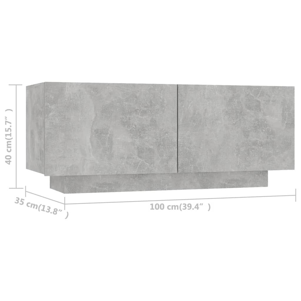 vidaXL Έπιπλο Τηλεόρασης Γκρι Σκυρ. 100x35x40 εκ. Επεξ. Ξύλο