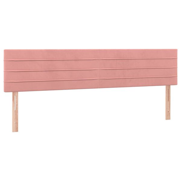 vidaXL Κρεβάτι Boxspring με Στρώμα Ροζ 180x200 εκ. Βελούδινο