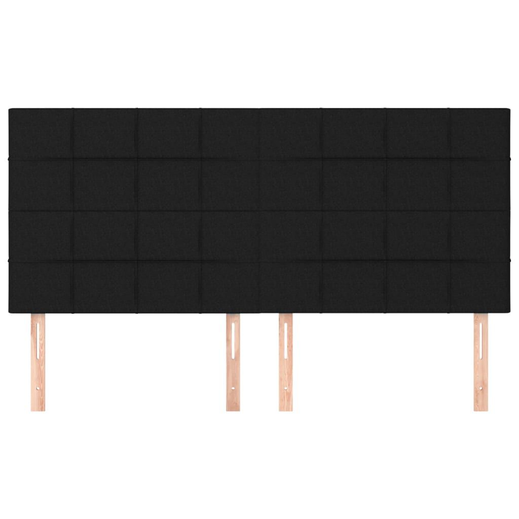 vidaXL Κεφαλάρια Κρεβατιού 4 τεμ. Μαύρα 80 x 5 x 78/88 εκ. Υφασμάτινο