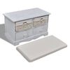 vidaXL Πάγκος με Αποθηκευτικό Χώρο Λευκός 62x33x42 εκ. Ξύλο Παυλώνιας
