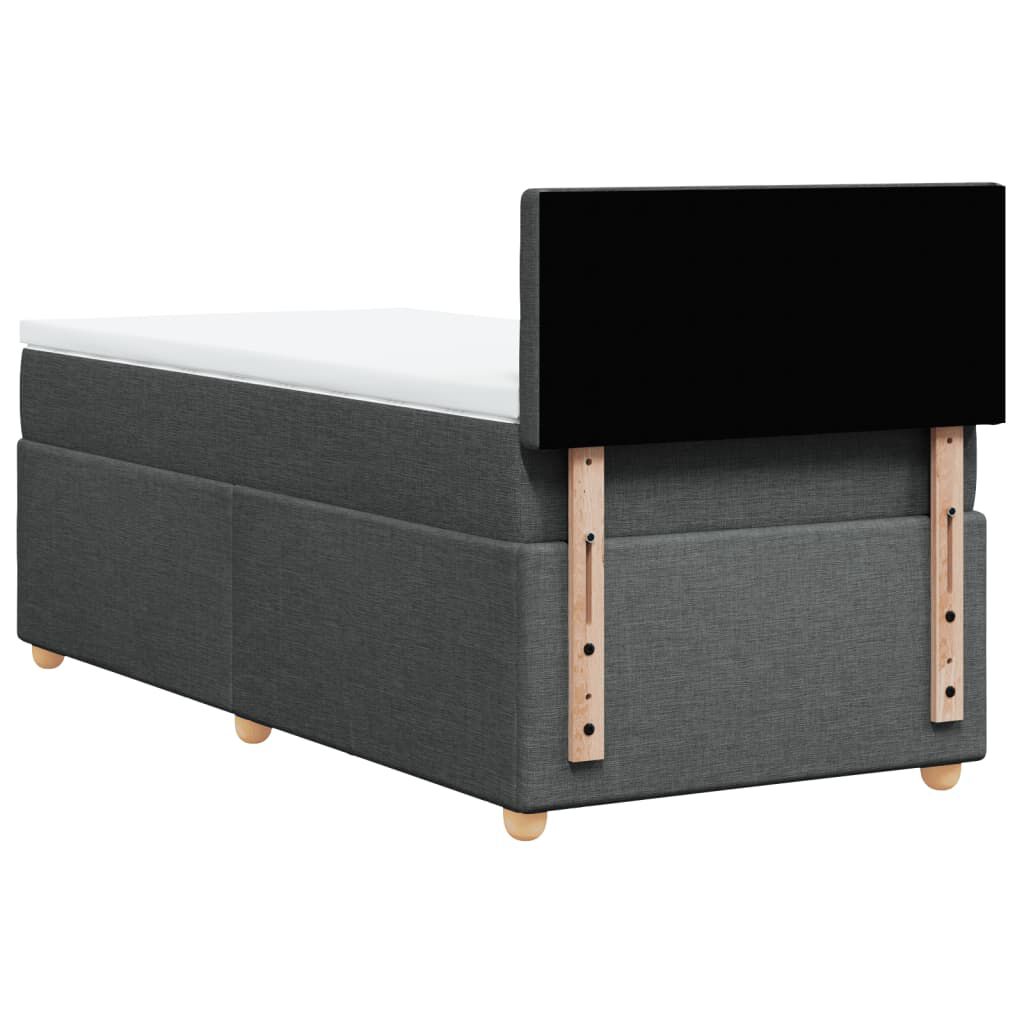 vidaXL Κρεβάτι Boxspring με Στρώμα Σκούρο Γκρι 90x200 εκ. Υφασμάτινο