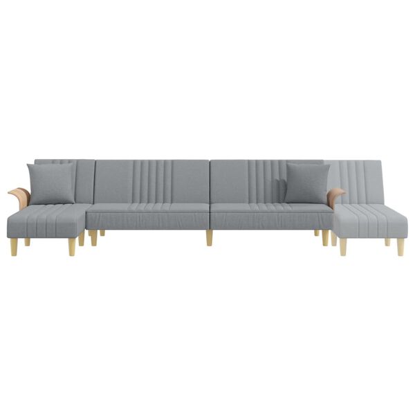vidaXL Καναπές Κρεβάτι Γωνιακός Αν. Γκρι 279x140x70 εκ. Υφασμάτινος