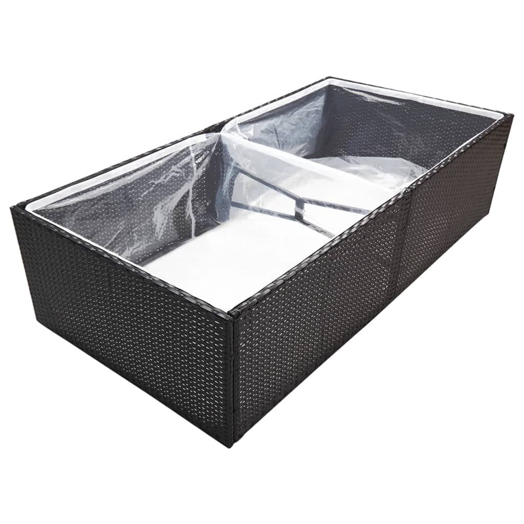 vidaXL Ζαρντινιέρα Κήπου Μαύρη 157 x 80 x 40 εκ. από Συνθετικό Ρατάν