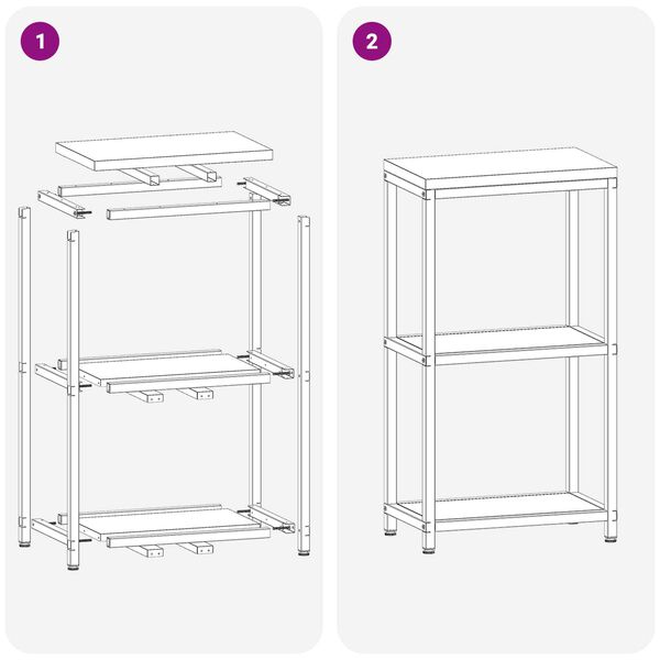 vidaXL Ράφι Αποθήκευσης Κουζίνας Ελαιόχρωμο 60 x 50 x 92 εκ. Ατσάλι
