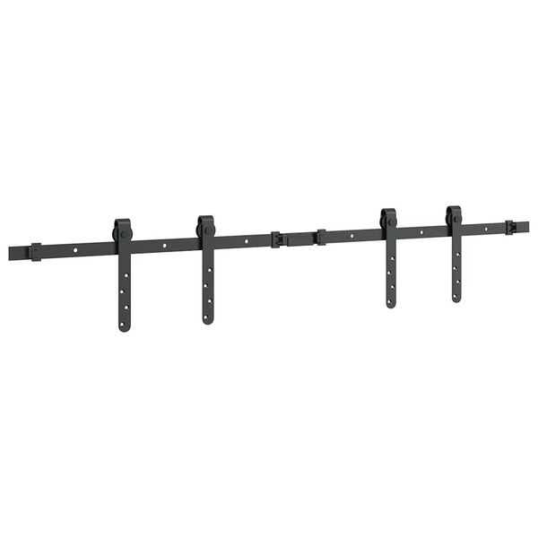 vidaXL Κιτ συρόμενης πόρτας γραφείου 122 cm από ανθρακούχο χάλυβα