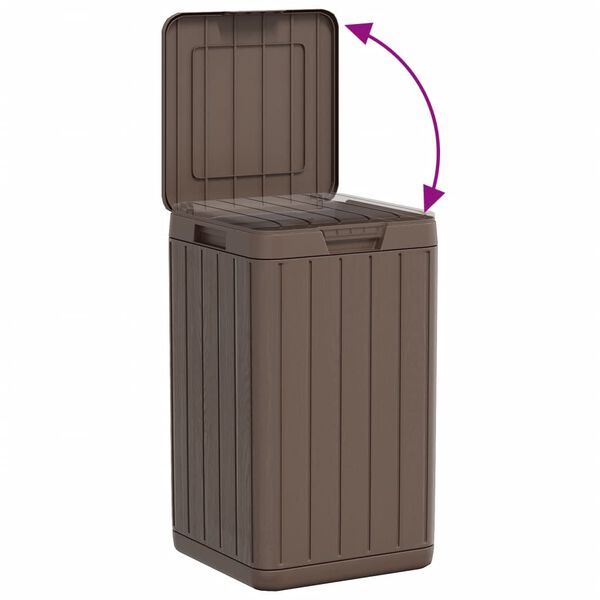 vidaXL Κάδος Απορριμμάτων Εξωτερ. Χώρου Καφέ 38x38x65 εκ. Πολυπρ/λένιο