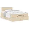 vidaXL Οθωμανικό κρεβάτι με στρώμα Cream 120x190 cm Ύφασμα