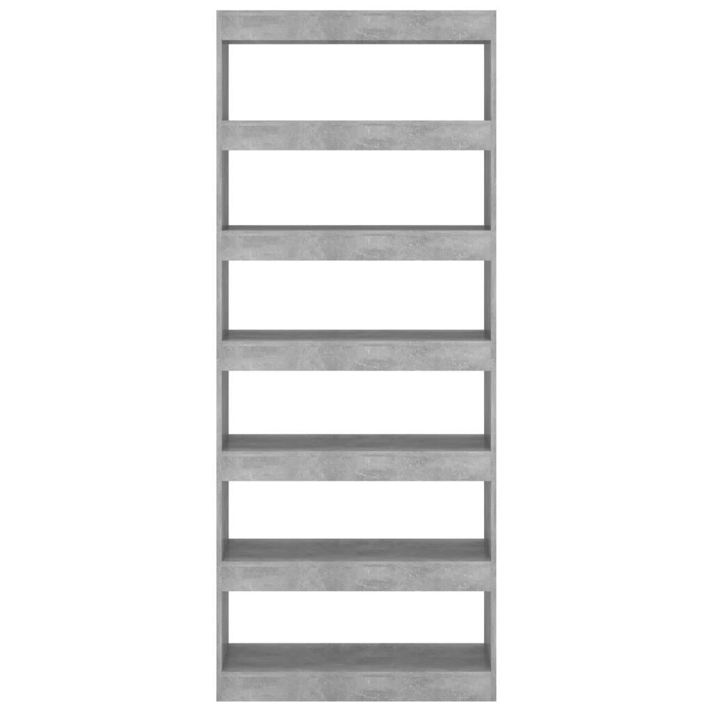 vidaXL Βιβλιοθήκη/Διαχωρισ. Χώρου Γκρι Σκυρ. 80x30x198 εκ. Επεξ. Ξύλο