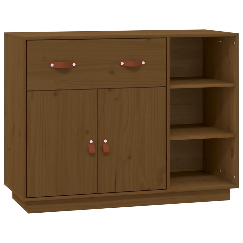 vidaXL Ντουλάπι Καφέ Μελί 98,5x40x75 εκ. από Μασίφ Ξύλο Πεύκου