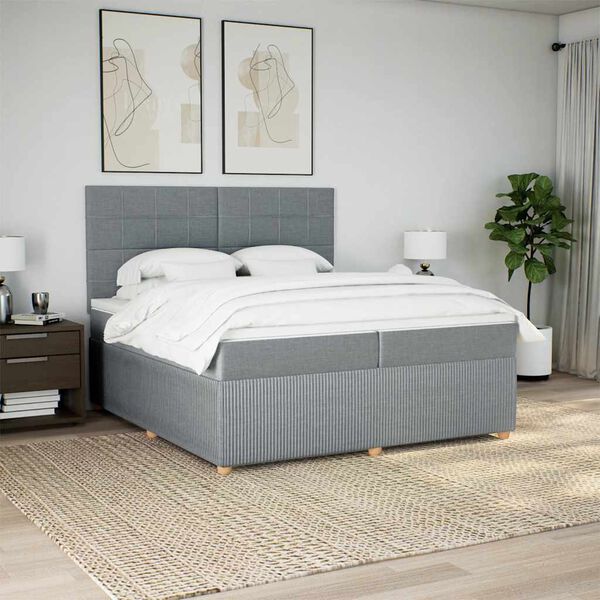 vidaXL &Kappa;&rho;&epsilon;&beta;ά&tau;&iota; Boxspring &mu;&epsilon; &Sigma;&tau;&rho;ώ&mu;&alpha; &Alpha;&nu;&omicron;&iota;&chi;&tau;ό &Gamma;&kappa;&rho;&iota; 200x200 &epsilon;&kappa;. &Upsilon;&phi;&alpha;&sigma;&mu;ά&tau;&iota;&nu;&omicron;