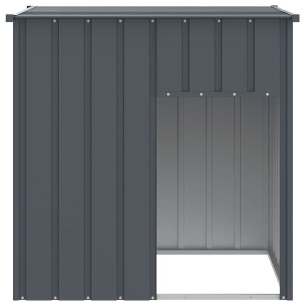vidaXL Σπιτάκι Σκύλου με Οροφή Ανθρακί 110x103x109 εκ. Γαλβαν. Χάλυβας