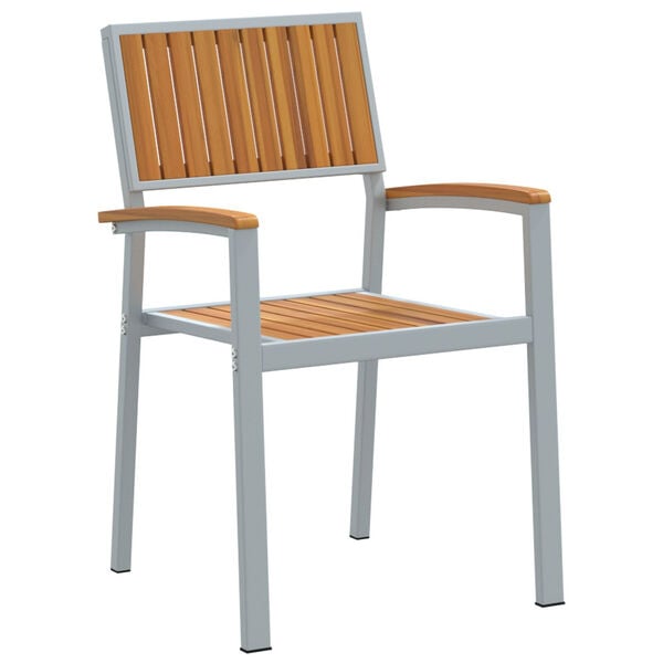 vidaXL Σέτ φαγητού για κήπο 5 pcs Γκρι και καφέ 160 x 80 x 75 cm