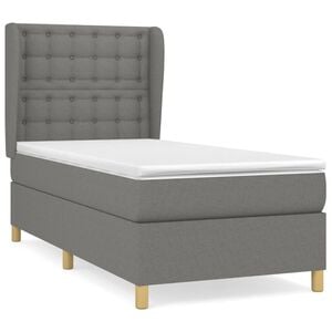 vidaXL Κρεβάτι Boxspring με Στρώμα Σκούρο Γκρι 80x200 εκ. Υφασμάτινο