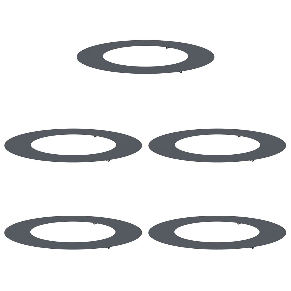 vidaXL Φλατ Δαχτυλίδια Δέντρων 5 pcs Ανθρακί Ø50 / 80 εκ. Ατσάλι