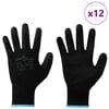 vidaXL Γάντια Εργασίας 12 pcs Μαύρο 9 / l Πολυεστέρας
