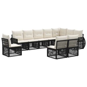 vidaXL &Sigma;&epsilon;&tau; &Kappa;&alpha;&nu;&alpha;&pi;έ &Kappa;ή&pi;&omicron;&upsilon; 10 pcs &Mu;&alpha;ύ&rho;&omicron; &kappa;&alpha;&iota; &Kappa;&rho;&epsilon;&mu; &Lambda;&epsilon;&upsilon;&kappa;ό &sigma;&upsilon;&nu;&theta;&epsilon;&tau;&iota;&kappa;ό &rho;&alpha;&tau;ά&nu;