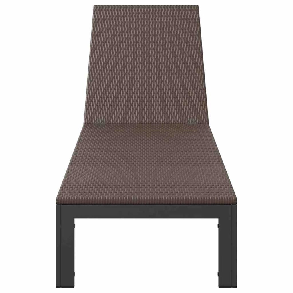 vidaXL Ήλιο-κρεβάτι 1-πρόσωπο Καφέ 60 x 200 x 27εκ συνθετικό ρατάν
