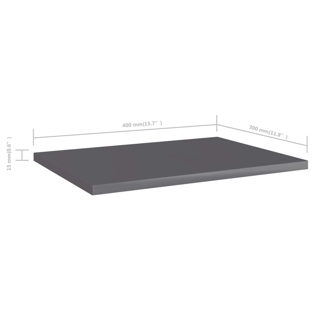 vidaXL Ράφια Βιβλιοθήκης 4 τεμ. Γυαλ. Γκρι 40x30x1,5 εκ. Μοριοσανίδα